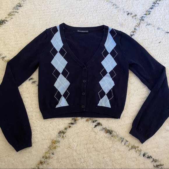 Brandy Melville Sweaters - Brandy Melville cropped navy cardigan